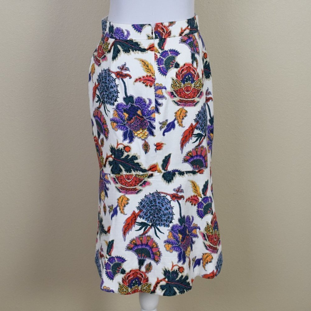 J. Crew Pencil Skirt Paisley Floral 2 - Picture 4 of 7